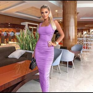 Purple Runched Dress   